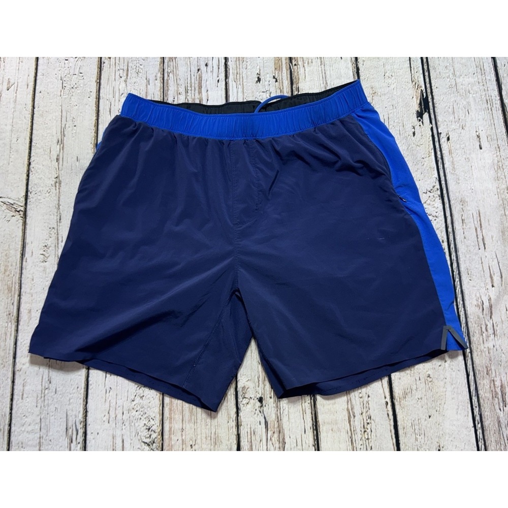 Rhone Equinox Lined Compression Athletic Shorts Blue Mens Large